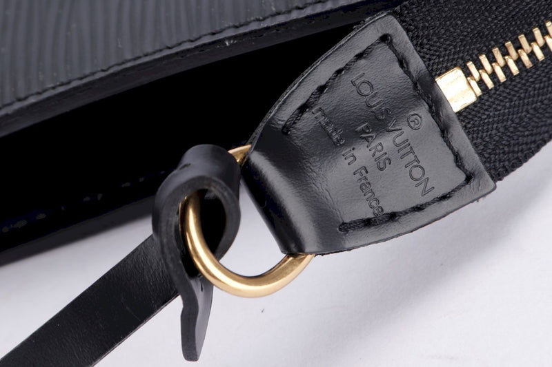 Louis Vuitton Black Epi Leather Clutch Pochette, no Dust Cover