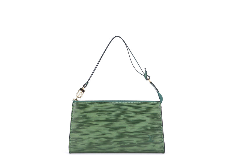 Louis Vuitton Green Epi Leather Pochette Accessories, with Dust