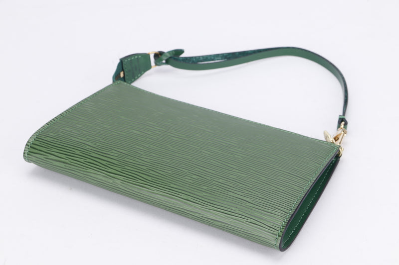 Louis Vuitton Green Epi Leather Pochette Accessories, with Dust