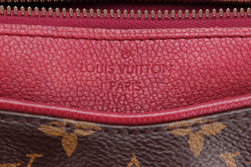 Louis+Vuitton+Pallas+Clutch+Shoulder+Bag+Brown+Leather for sale