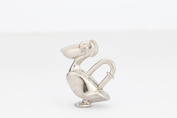 Hermes Pelican Silver Lock Charm