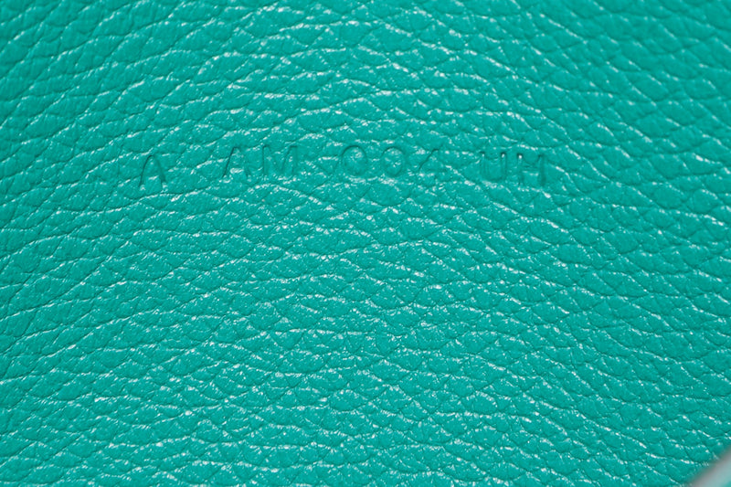 Hermes Citizen Twill Long Wallet (Stamp A) Vert Vertigo Evelyne Color Leather, with Box