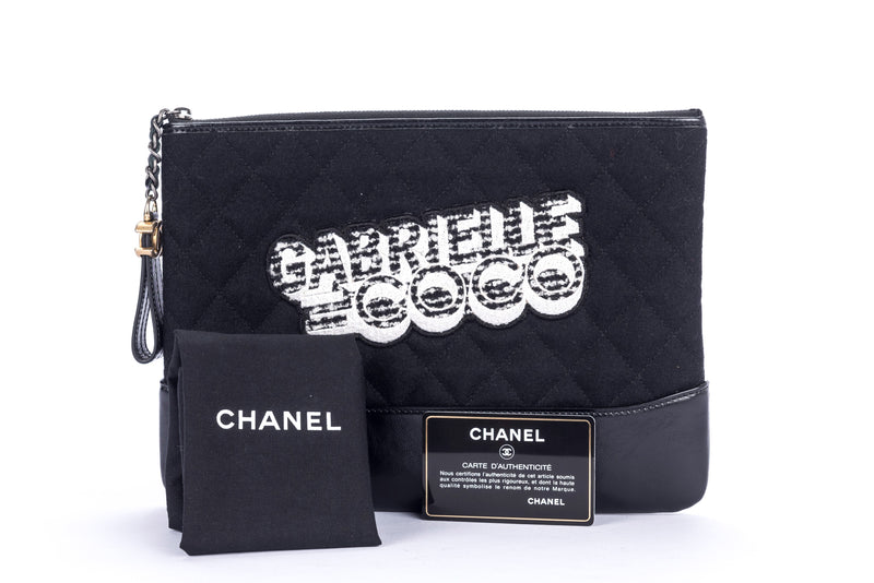 Chanel O Case Gabrielle Series Black Color with Card & Dust Cover