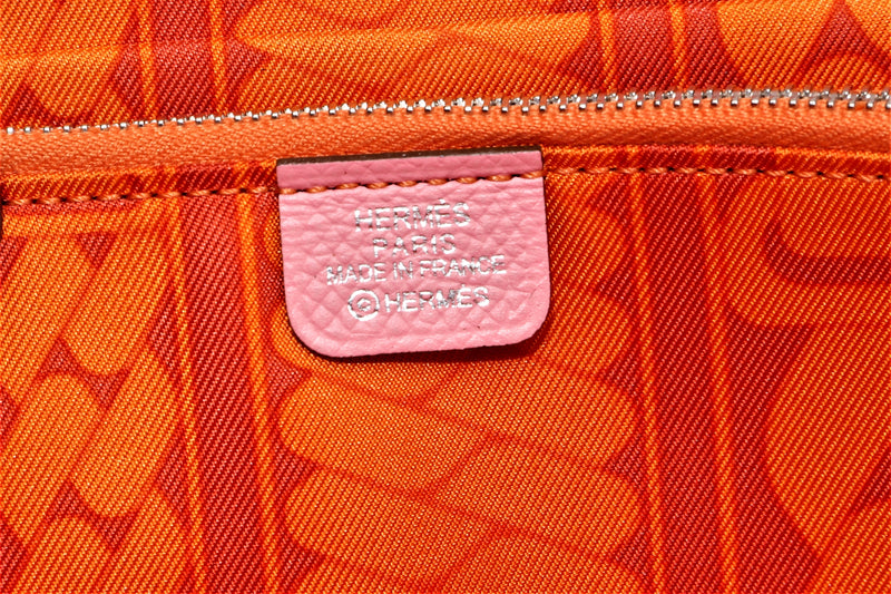HERMES AZAP SILK IN ZIPPY WALLET (STAMP T) ROSE AZALEE EPSOM LEATHER, WITH BOX