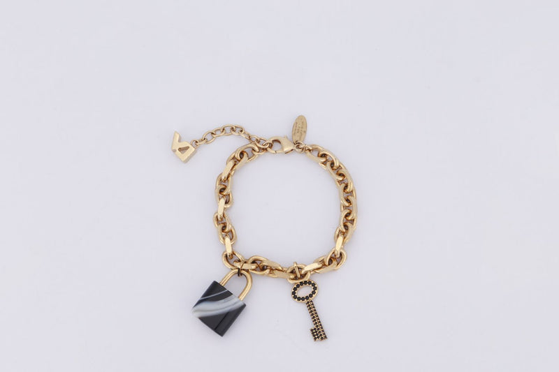 Louis Vuitton Mng Big Party Flowercharm Brass Bracelet in Black for Men   Lyst