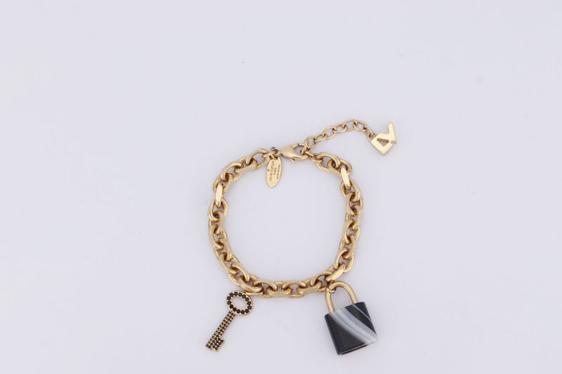 Louis Vuitton Enamel Lock & Key Charm Bracelet