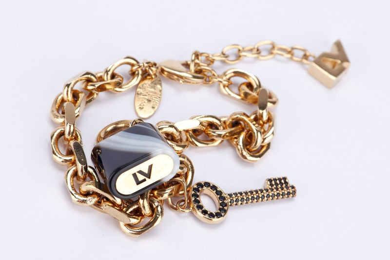 Louis Vuitton 18K Lock & Key Charm Bracelet