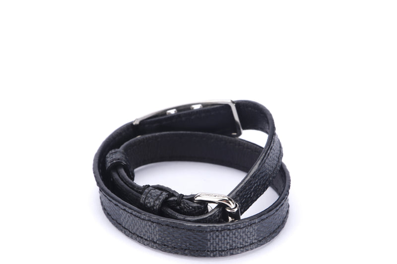 Keep It Double Bracelet Damier Damier Graphite and Leather
