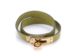 Hermes Kelly Double Tour Bracelet Green Anise with Gold Hardware, no Dust Cover & Box