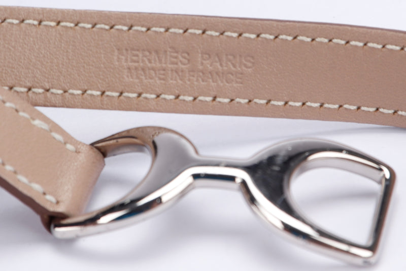 Hermes Double Tour Paddle Bracelet, Gris T Color, Silver Hardware, no Dust Cover & Box