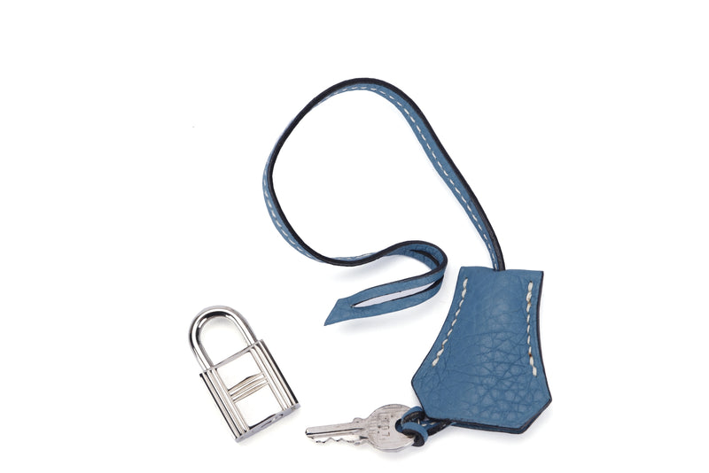Hermes Blue Jeans Clochette with 1 Key & 1 Lock (Ref.107), with Dust Cover