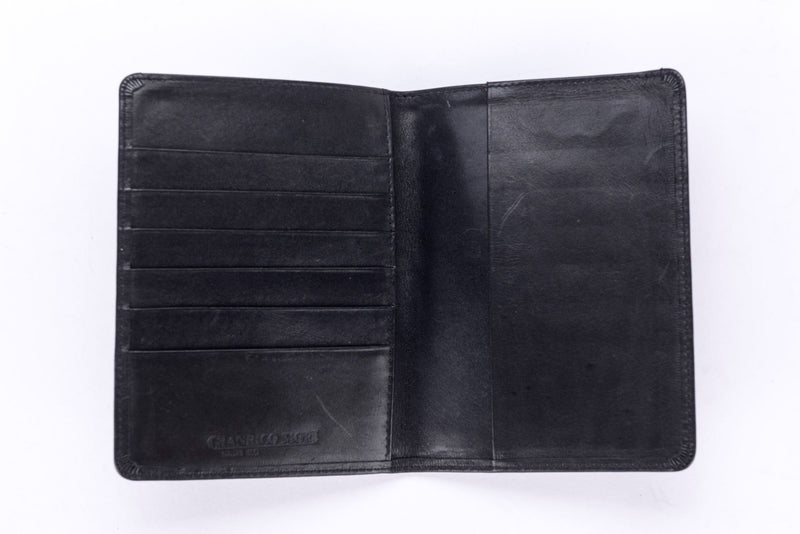 Gianrico Mori Black Leather Passport Holder