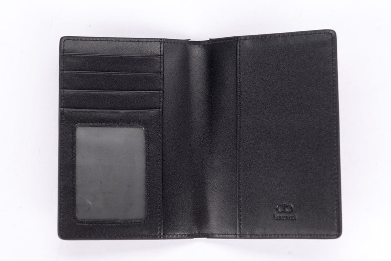 Isaratti Grey & Black Leather Passport Holder