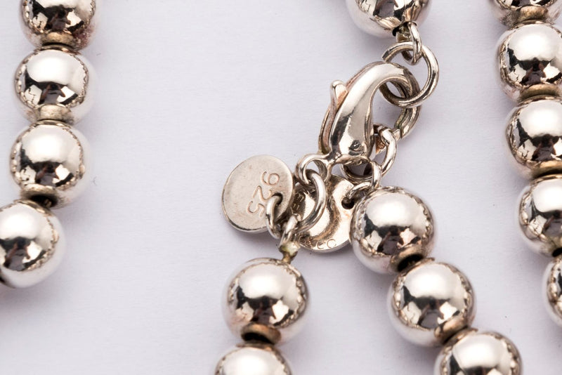 Tiffany & Co. Sterling Silver T Ball Bead Necklace & Bracelet