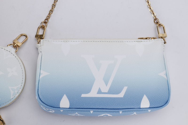 Louis Vuitton Giant By The Pool Pochette Mini Pochette Blue w/ LV chain  strap