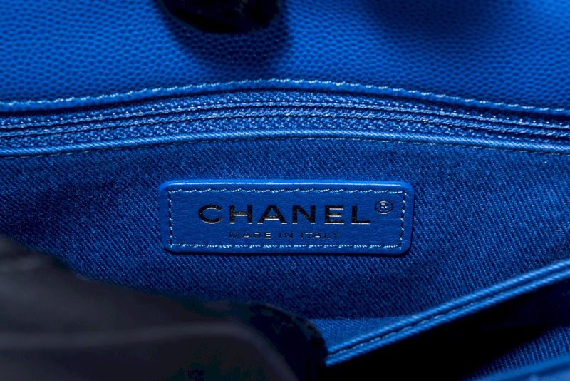 Chanel Mini Coco Handle Blue Color with Card, Strap, Dust Cover & Box