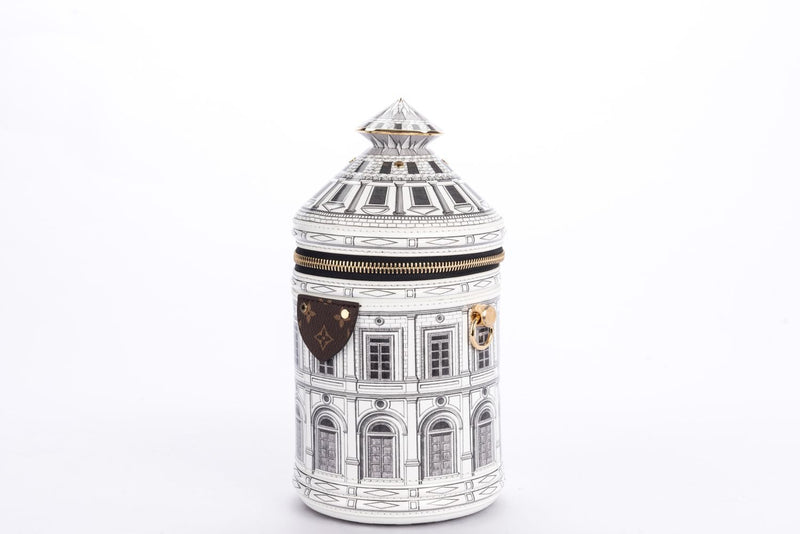 Louis Vuitton Fornasetti Cannes Vase Architettura Handbag (M59143), Gold Hardware, with Strap, Gold Chain, Lock, Keys, Dust Cover & Box