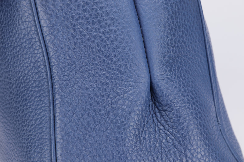 Hermes Victoria Tote Bag (Stamp K 2007) width 32cm, Blue Brighton, Clemence Leather, with Dust Cover