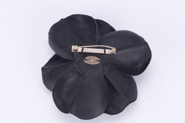 Chanel Black Hard Petal Brooch, with Box