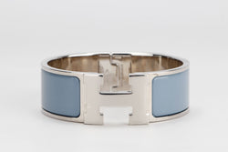 Hermes Clic Clac 2cm MM Size, Gris Orage Color, Silver Hardware, with Dust Cover & Box
