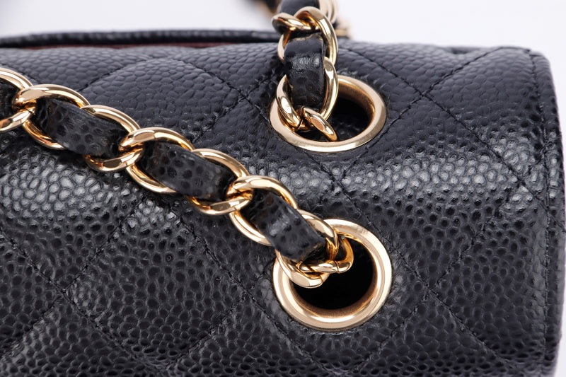 Chanel Classic Flap (LK4Txxxx), width 23cm, Small Size Black Caviar, Gold  Hardware, with Dust Cover & Box