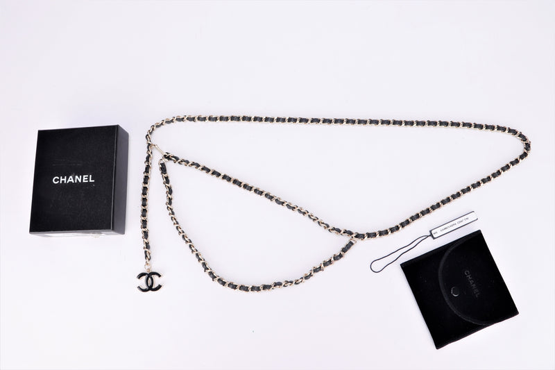 Chanel Waist Chain Belt (A26881) width 90cm, Light Gold Hardware, with Dust Cover & Box