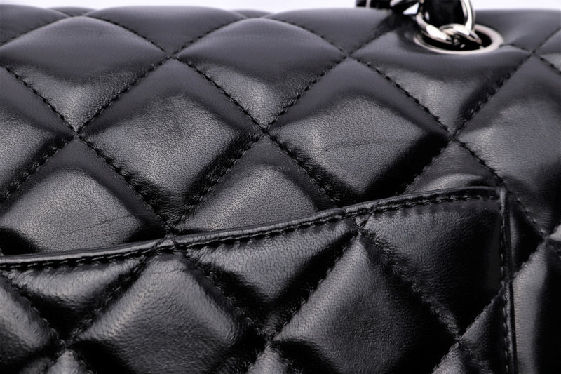 Chanel Black Medium Classic Flap in Lambskin with 24K Light Gold
