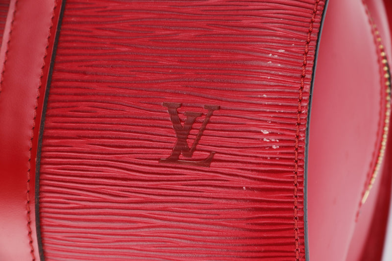 Louis Vuitton Epi Soufflot with Pouch M52225 Blue Leather Pony