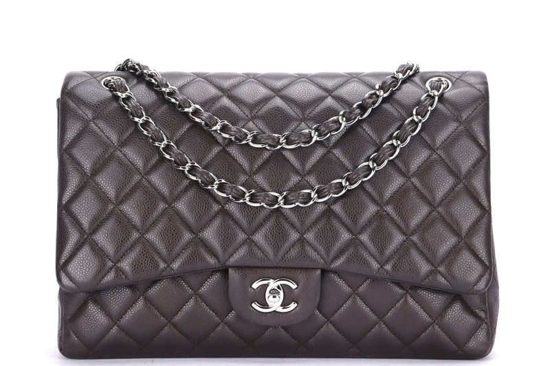 Chanel Jumbo Single Flap Black Caviar Silver Hardware  Coco Approved Studio