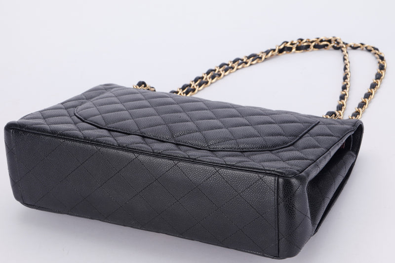 Chanel Black Quilted Caviar Maxi Classic Double Flap Gold Hardware, 2012  Available For Immediate Sale At Sotheby's