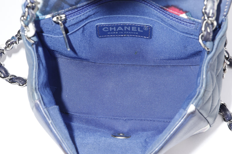 Chanel Mini Flap Airline Collection (2258xxxx) Blue Color, Silver Hardware, no Card & Dust Cover