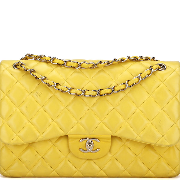 Chanel flap bag yellow top