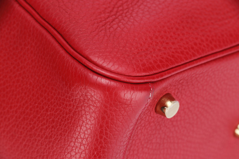 Hermes Birkin Bag 35 Rouge Casaque Clemence Gold Hardware