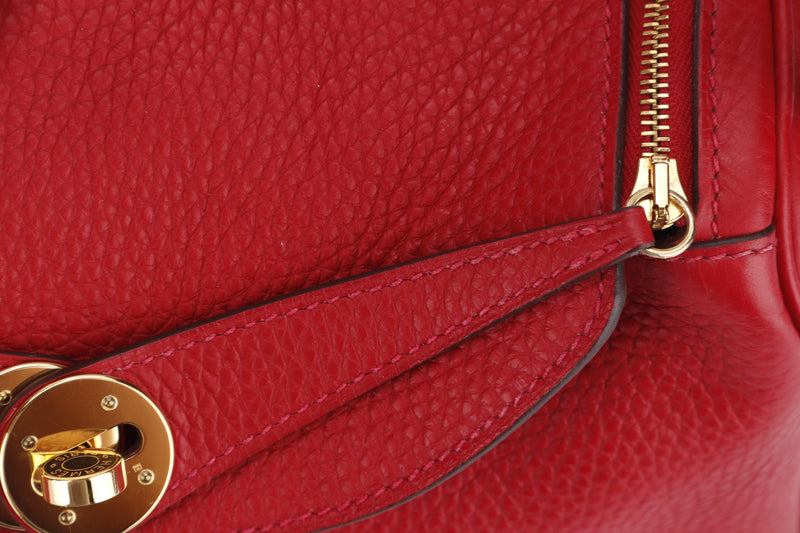 HERMES Taurillon Clemence Lindy 26 Rouge Casaque 1278705