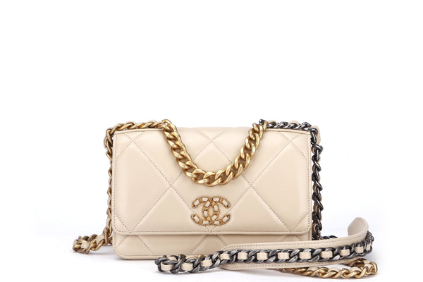 Get your hands on the stunning Chanel Beige 19 Bag with Mixed Metal Hardware  – Only Authentics