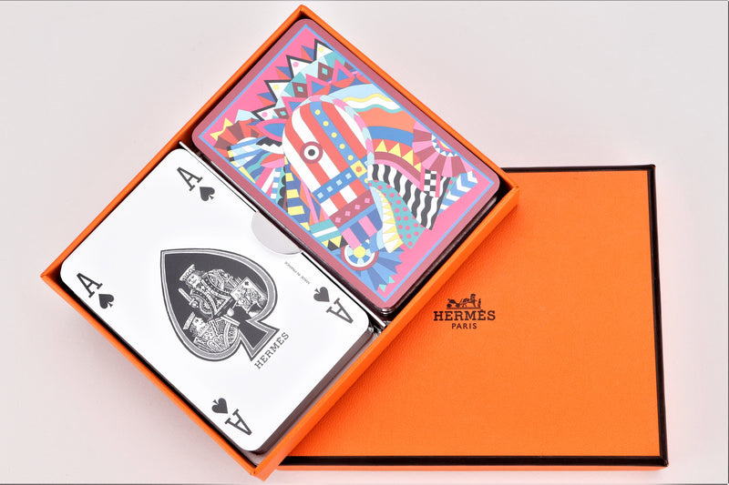 HERMES SET OF TWO HORSE PLAYING CARD, WITH BOX