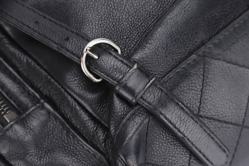 Chanel Black Calfskin Backpack (2396xxxx), Silver Hardware, with