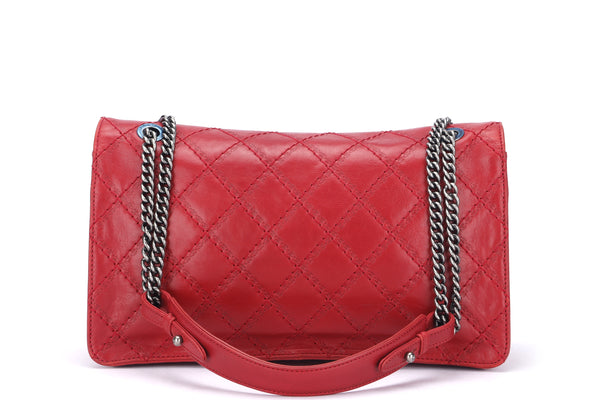 What Goes Around Comes Around Chanel Red Calf Chain Handle Flap