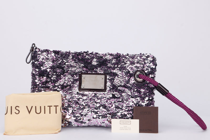 LOUIS VUITTON Rococo Purple Sequinned Clutch - Reems Closet