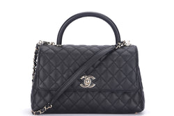 CHANEL COCO HANDLE 28CM (C1HJxxxx) BLACK CAVIAR LEATHER WITH LIGHT GOLD HARDWARE, WITH DUST COVER & BOX
