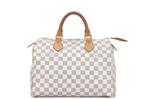 LOUIS VUITTON LV N51186 Saleya PM Damier Azur White Leather Hand Tote Bag  Used