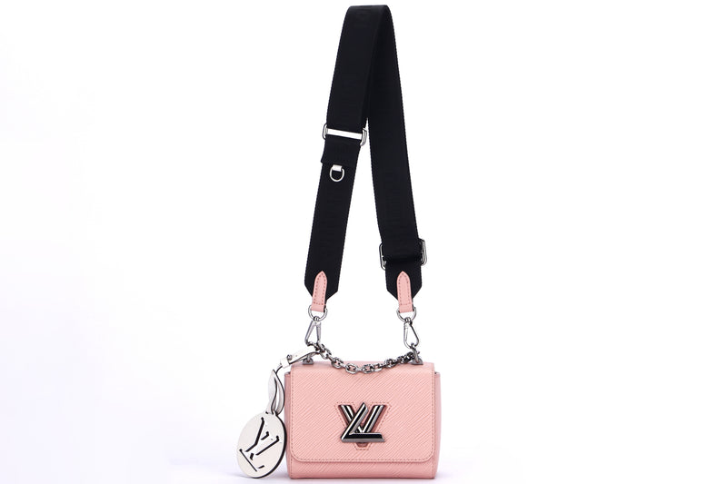 louis vuitton crossbody twist (fl2240) light pink epi leather, with mirror  & strap, no dust cover
