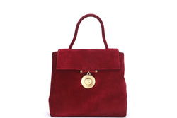 GIVENCHY RED SUEDE DINNER BAG, GOLD HARDWARE, WITH STRAP, DUST COVER & BOX