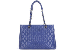 CHANEL GST TOTE (1334xxxx) NAVY BLUE CAVIAR LEATHER RUTHENIUM HARDWARE, WITH CARD, NO DUST COVER