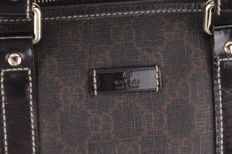 Gucci GG Joy Boston Bag Brown Beige Leather Plastic ref.113178 - Joli Closet