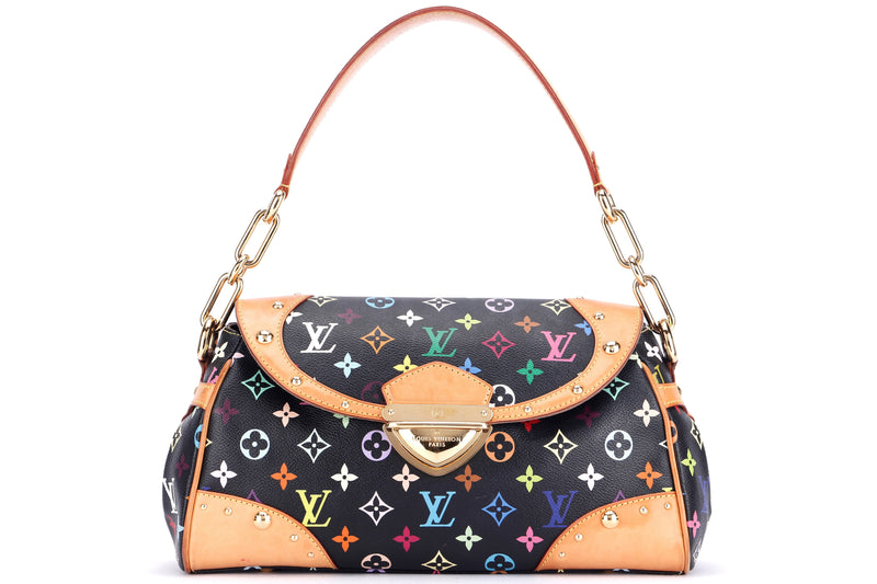 Louis Vuitton Black Monogram Multi-color handbag w/ dust cover
