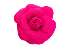 Chanel Camellia Brooch Dark Pink Color Small Size