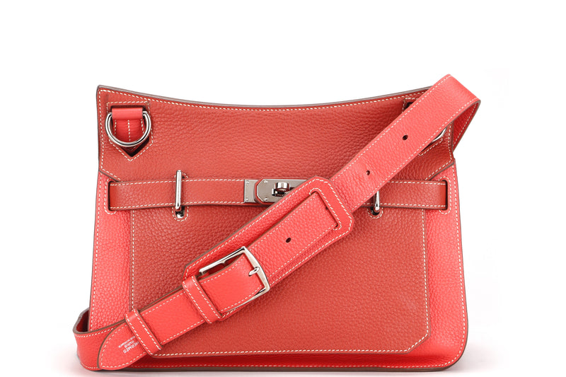 HERMES JYPSIERE 31 (STAMP T (2015)) ROSE JAIPUR CLEMENCE SILVER HARDWARE, WITH STRAP & DUST COVER
