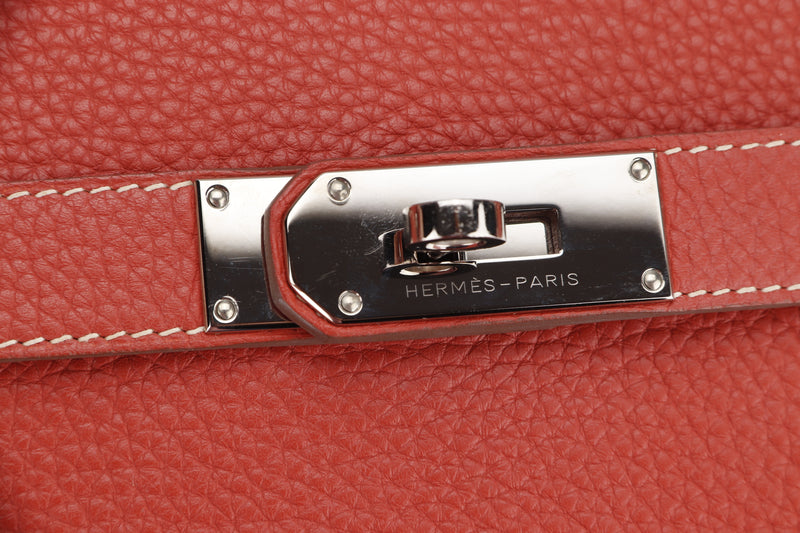 HERMES JYPSIERE 31 (STAMP T (2015)) ROSE JAIPUR CLEMENCE SILVER HARDWARE, WITH STRAP & DUST COVER