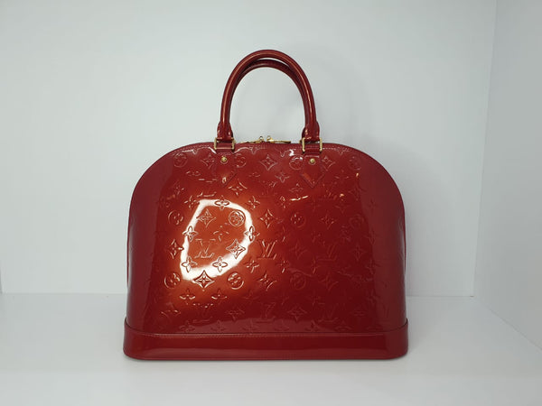 Louis Vuitton Alma GM Women's Beige Patent Leather Monogram Large Dome  Bag